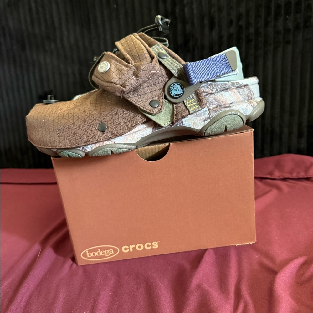CROCS Brown Sandals with Rugged Camouflage Design